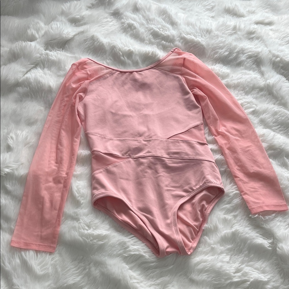NWOT, Justice Light Pink Long Sleeve leotard